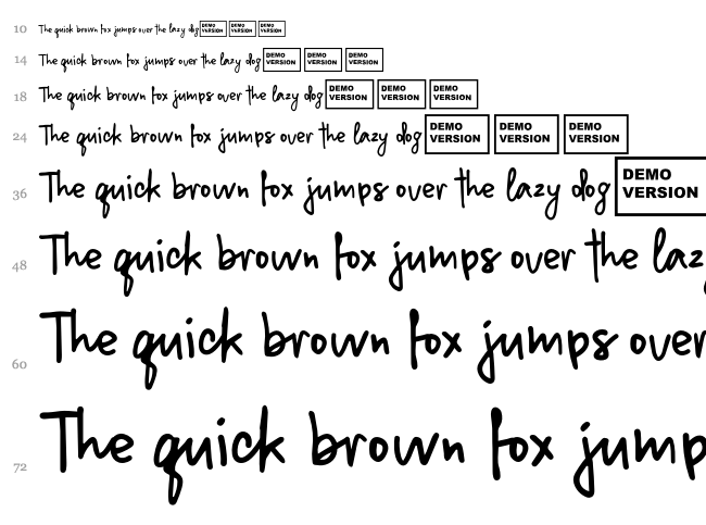 Million Notes font waterfall